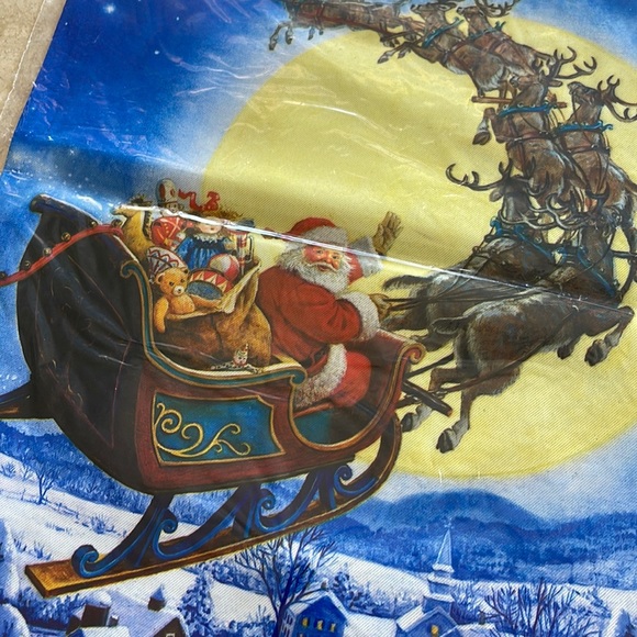 Christmas flag Double Sided Santa with Gifts in Sleigh Flag Winter Wonderland - Picture 3 of 9